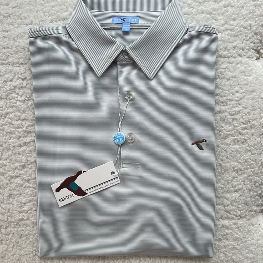 GENTEAL Men’s Pinstripe Golf Performance Polo